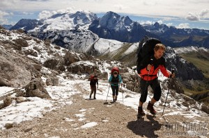 Vysokohorská turistika v Dolomitech